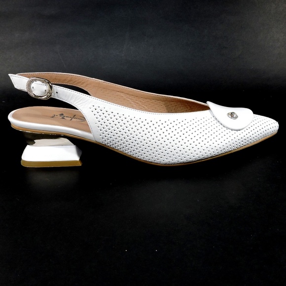 ALESSANDRO DI MARIA 🇮🇹 WOMEN'S  WHITE SOFT LEATHER SUMMER SANDALS - Picture 4 of 8